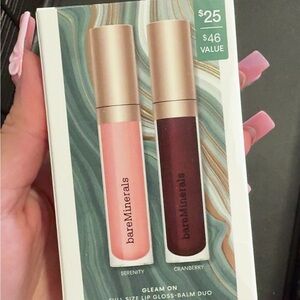 bareMinerals Lip Gloss Set - Soft Pink & Deep Red